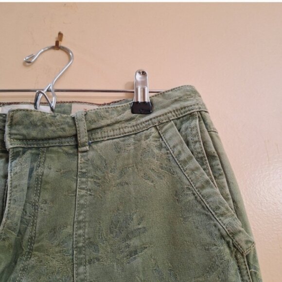 Anthropologie The Wanderer Green Leaf Jacquard Straight Leg Jeans 28 - Picture 5 of 9